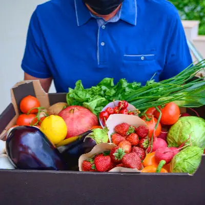 Fresh fruits and vegetables packed in export cartons